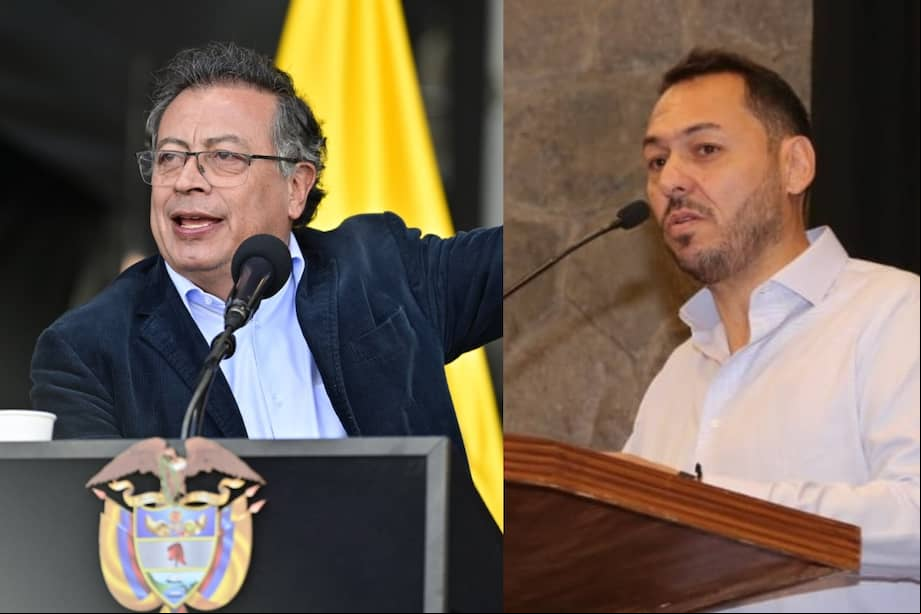 El presidente Gustavo Petro y Daniel Mendoza, creador de la serie Matarife.