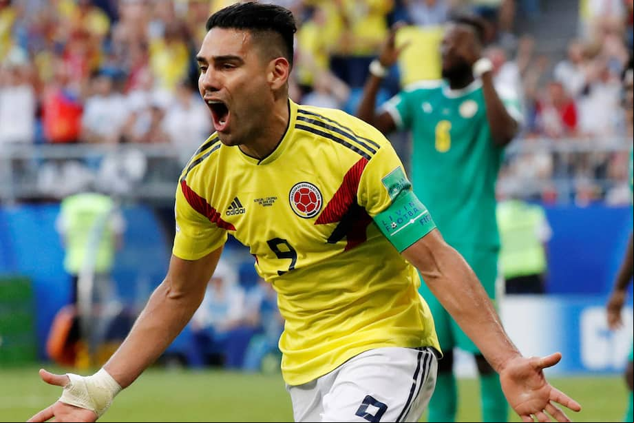Radamel Falcao García vistiendo la camiseta de la selección de Colombia.