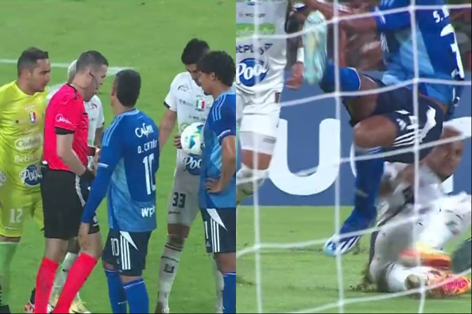 ¿Era penalti? Polémica en el Once Caldas vs. Millonarios.