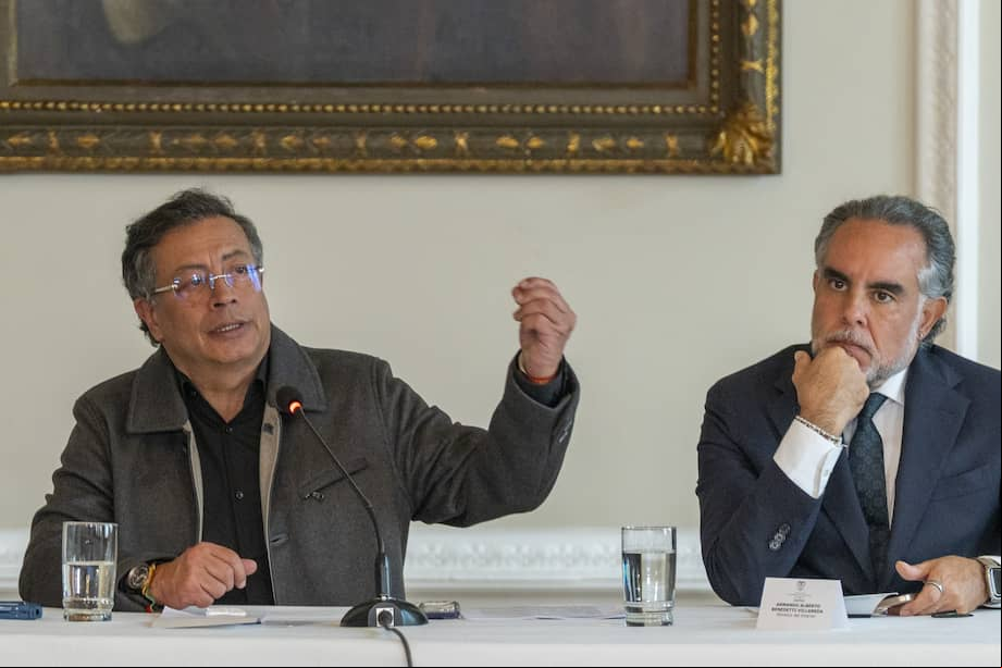 Presidente Gustavo Petro y ministro del Interior, Armando Benedetti.