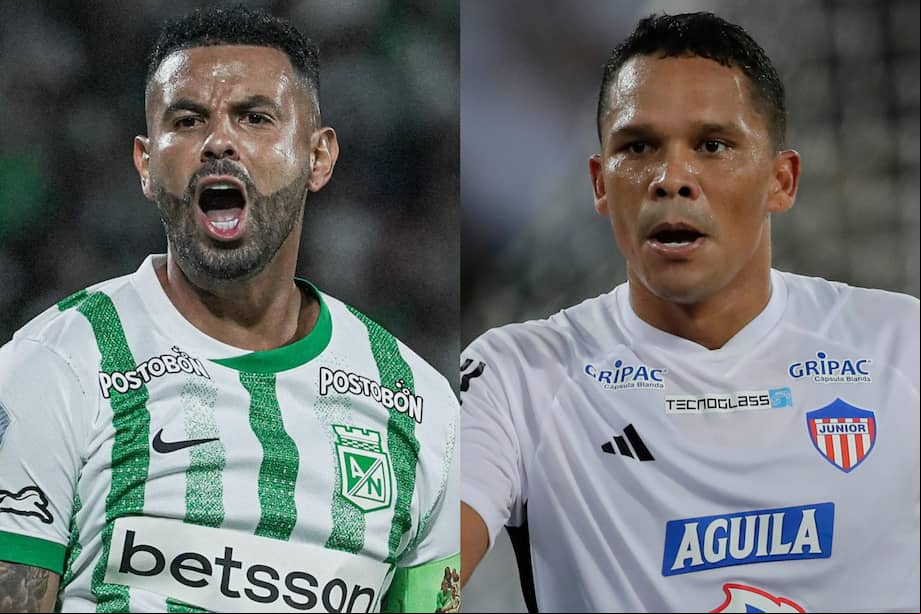 Edwin Cardona, figura de Atlético Nacional; y Carlos Bacca, goleador del Junior.