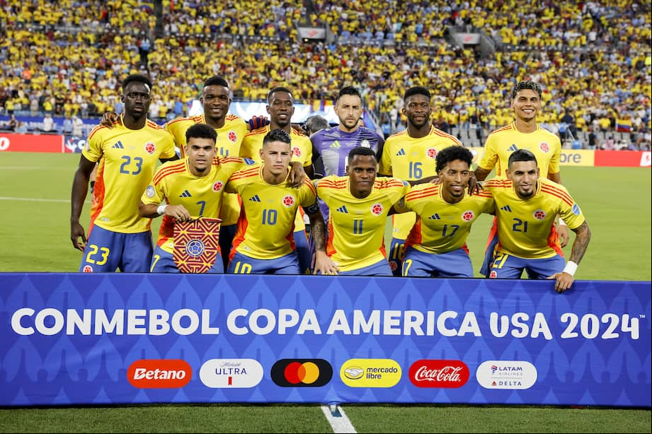 El equipo de Colombia en uno de sus partidos de la Copa América.